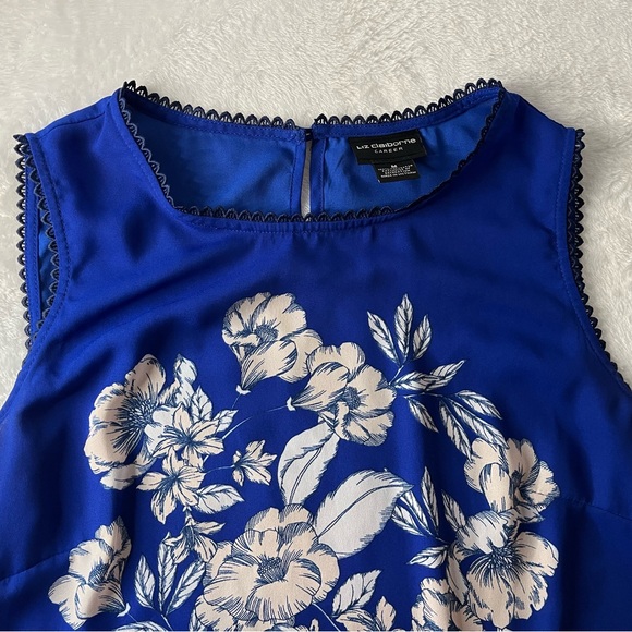 Liz Claiborne Career Blue Floral Women's Top - Picture 2 of 10